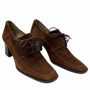 VTG MARIA CRISTINA 90s Y2K CHUNKY SUEDE LACE UP OXFORDS SQUARE TOE GRUNGE SIZE 7